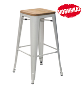 Стул барный S-0611 TOLIX WOOD белый матовый сиденье светлое дерево
