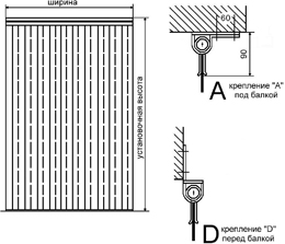 TELEDOOR Ленточная занавесь KHR-2 80 TELEDOOR Ленточная занавесь KHR-2 80