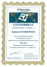 СЕРТИФИКАТ - Авторизированный дилер ELECTROLUX 2012
