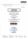 Сертификат официального представителя KRONEN 2017