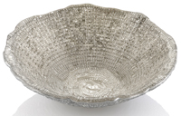 Салатник DIAMANTE бежевый с хромированным узором 18см 5533.3