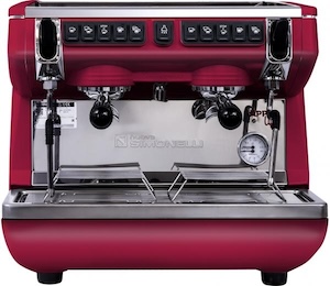 Кофемашина рожковая NUOVA SIMONELLI APPIA LIFE COMPACT 2GR V 220V высокая группа автомат красная