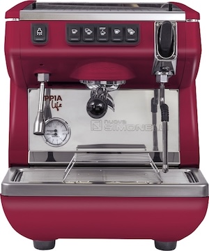 Кофемашина рожковая NUOVA SIMONELLI APPIA LIFE 1GR V 220V высокая группа автомат красная